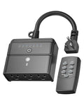BN-LINK Outdoor Light Timer, Waterproof Plug-in Dusk-to-Dawn Controller with 3 Grounded Outlets for Christmas & Halloween String Lights, 15A 1/2HP, ETL Listed, 100 ft RF Range, Remote Included