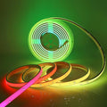Addressable COB LED Strip, IP68 Waterproof 24V 3.28ft WS2811 RGB-IC Dream Rainbow Color White PCB LED Tape 720LEDs/m with Silicone Tube for Outdoor Decor Lighting (Without Controller and Power Supply)