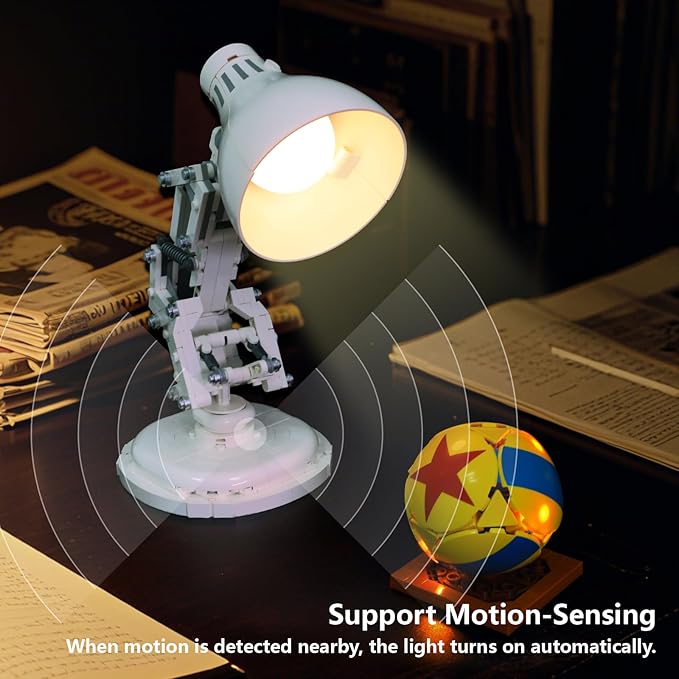 Smart Motion Sensor LED Light Kit for Lego 21357 Pixar Luxo Jr Lamp - Automatic Night Light with 9ft Activation, Lighting Compatible with Lego Building 21357, Creative Gift for Adults
