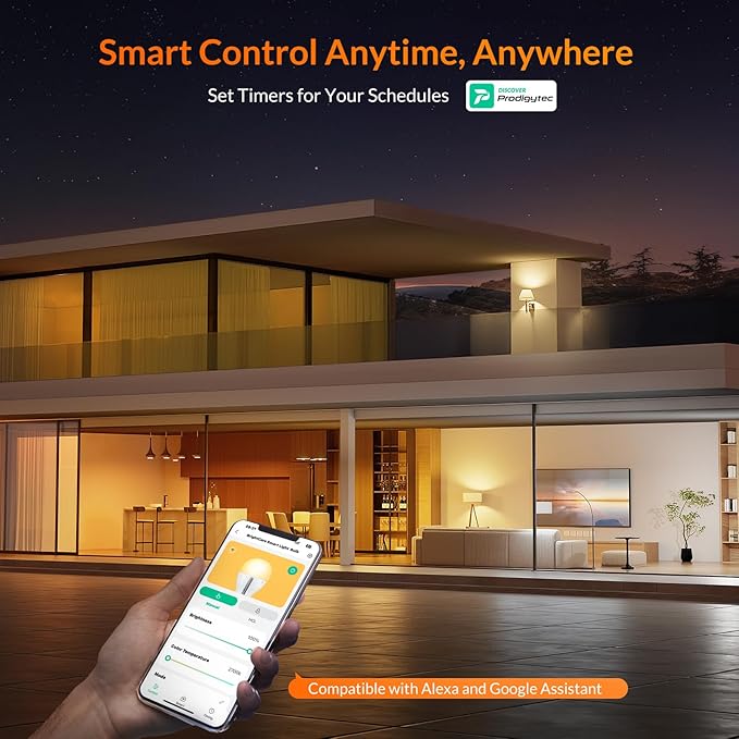 LEPOWER-TEC Smart Light Bulbs, Smart Bulb Compatible with Alexa/Google Assistant Only, Dimmable LED Light Bulbs BT/2.4G WiFi Bulbs, 900LM, A19 E26 (Dimmable Soft White, 4 Pack)