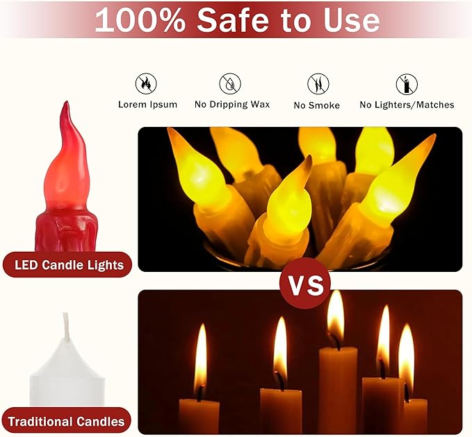 Red Candlesticks Flameless Taper Candle, 4pcs Short LED Tapered Candles Remote Dipped Candle 6inch Battery Chandelier for Enchanting Christmas Harry Potter Inspired Vigils,R