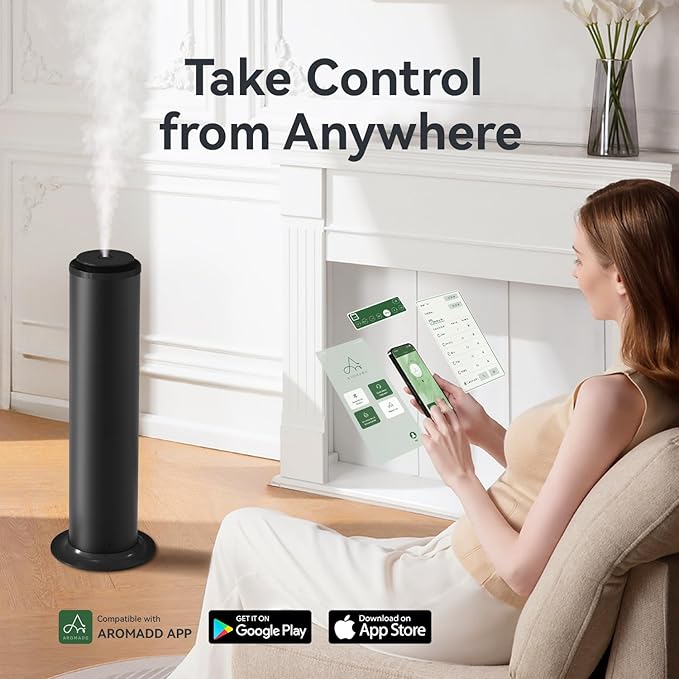 2800 Sq Ft Floor Standing Hotel Collection Diffuser, 600mL Scent Air Machine for Home Waterless Diffuser, Hotel Scent Cold Air Essential Oil Diffuser for Large Room, App & Remote Control
