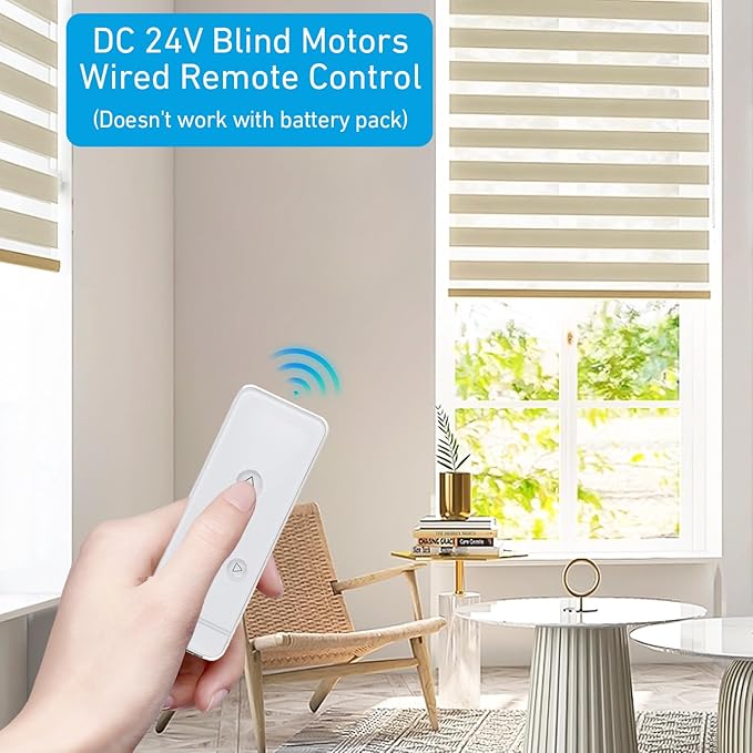 DIY 24V Electric Roller Blinds/Shades Radio DC Tubular Motor Kit, Smart Blinds with Remote Control Compatible 1½" (38mm) Extruded Aluminum