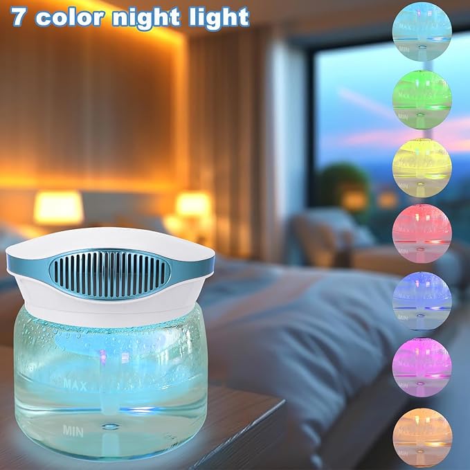 Water Air Purifiers for Home, Air Washer Aroma Diffuser, Rainbow Air Purifier, Air Washer Humidifier, Essential Oils Aroma Fresher With Night light for Home, Office, Bedroom