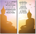 Blulu 2 Pcs Buddha Quote Decor Buddha Inspirational Quote Wall Art Meditation Room Chakra Decor Zen Wooden Hanging, Spiritual Gift for Home Yoga Living Room Women(at Peace)