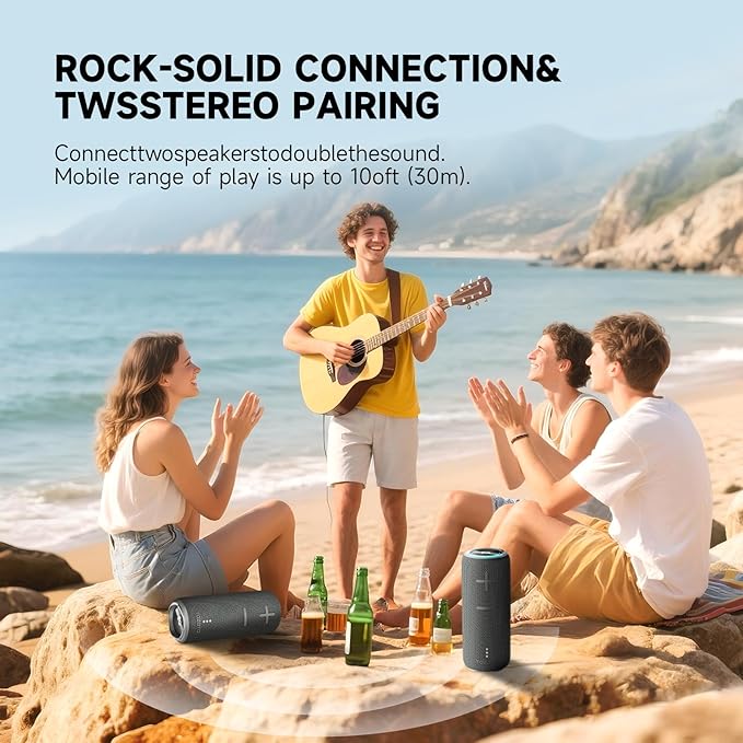 TAZATA 30W Loud Outdoor Portable Bluetooth Speaker, IPX7 Waterproof - Dustproof Wireless Speaker with Mega Bass, 8 - Hour Playtime, TWS Pairing, for Home, Party, Outdoors, Travel