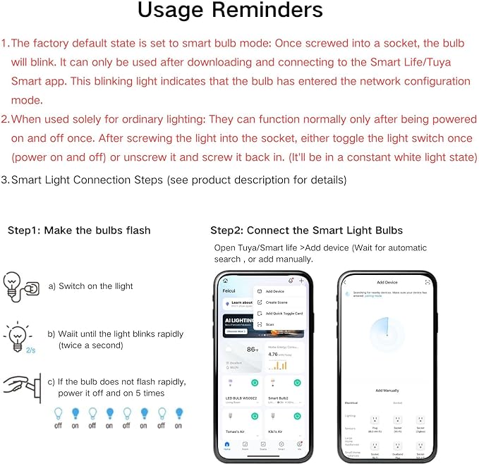 Candelabra Smart Light Bulbs 60W Equivalent, 450LM 5W LED Bulb Compatible with Alexa/Google Home, RGBCW 16 Million Color Changing Light Candle Bulb, No Hub Required, 2.4G (E12) (4)