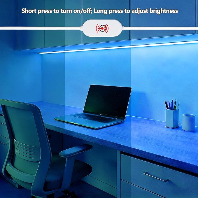 5V USB LED Light Strip, COB LED Strip Lights, Ice Blue 5V LED Lights, Small LED Strip Light, TV Lights for TV Under Cabinet Kitchen Living Room Shelving or Displays (Ice Blue, 3.28ft)