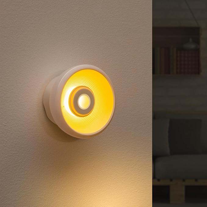 2 Pack Rechargeable Motion Sensor Light Indoor, Wireless Under Cabinet Lighting LED Lights for Bedroom/Bathroom/Kitchen/Stairs Home Decor (Warm Yellow Light)