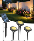 CORESLUX Solar Spot Lights Outdoor Waterproof IP68, 3-in-1 LED Warm Light Solar Landscape Lights, 2 Light Modes Pond Lights Landscape Path Lights for Outside Garden Yard Pond Pathway