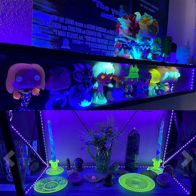 Ontesik 50ft LED Black Light Strip kit, 12V LED UV Blacklight, 900 LED Suitable for Family bedrooms, Party, Halloween, Dark Parties, Game Rooms, murals, Curing Tables, not Waterproof