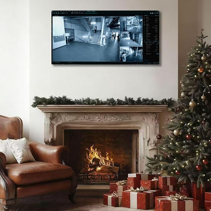 Wibinuki Wall Art Wall Decor Wall Paintings Surveillance Camera CCTV Footage, Multiple Screens Show Inside for Living Room Bedroom Bathroom Home Decor Can Be Hung Directly 20"x 40"