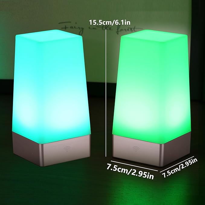 WRalwaysLX Motion Sensor Table lamp (2 Remote Silver Square)