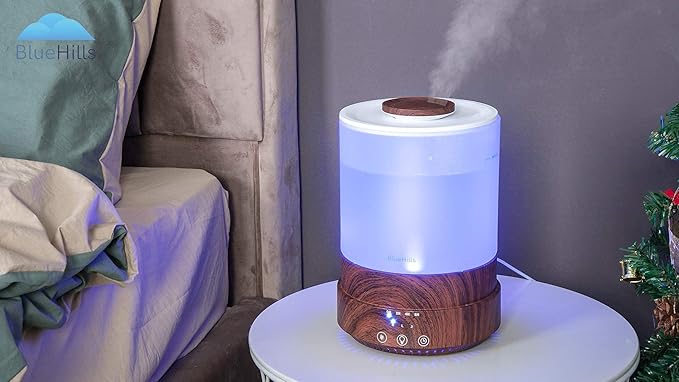 BlueHills Premium Set of 2 2500 ML Large Essential Oil Diffusers for Large Rooms High Mist Output XL Capacity 2.5 L Liter Humidifier Cool Mist Great Gift – Value Pack Dark Wood Grain