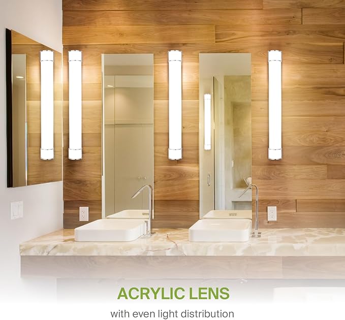 ASD LED 48" Vanity Flush Mount Light Fixture, Linear Bathroom Lighting Bar | 3CCT, Dimmable, Energy Star, ETL Listed | 35W 3200LM 3000-5000K 120V | Long Tube Bath Wall Sconce Over Mirror | Nickel