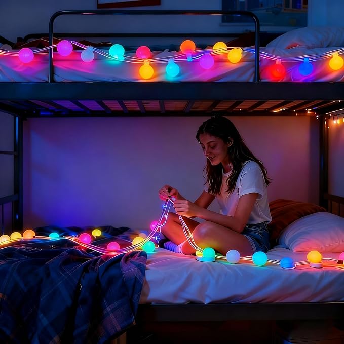 LED Fairy Lights Plug in String Lights with Remote 38ft 100Led 8 Mode Timer Dimmable USB Multicolor Christmas Lights for Bedroom Dorm Indoor Outdoor Camping Party Wedding Xmas Tree Decor, Multicolor