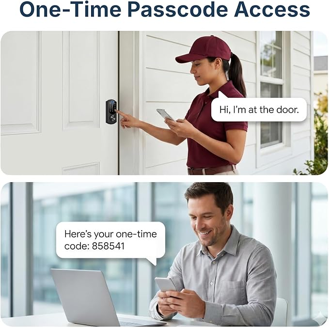 WiFi Smart Lock with Fingerprint, Keyless Entry Door Lock for Front Door, Built-in WiFi, Touchscreen Keypad Deadbolt, App Remote Control, Auto Lock, Easy Installation
