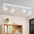 kitchen track lighting, ceiling light fixtures ceiling mount, picture lights for wall bedroom, LED spotlight indoor, Flexibly Rotatable Light Head for entryway hallway GU10 Bulb (White-4 Light)