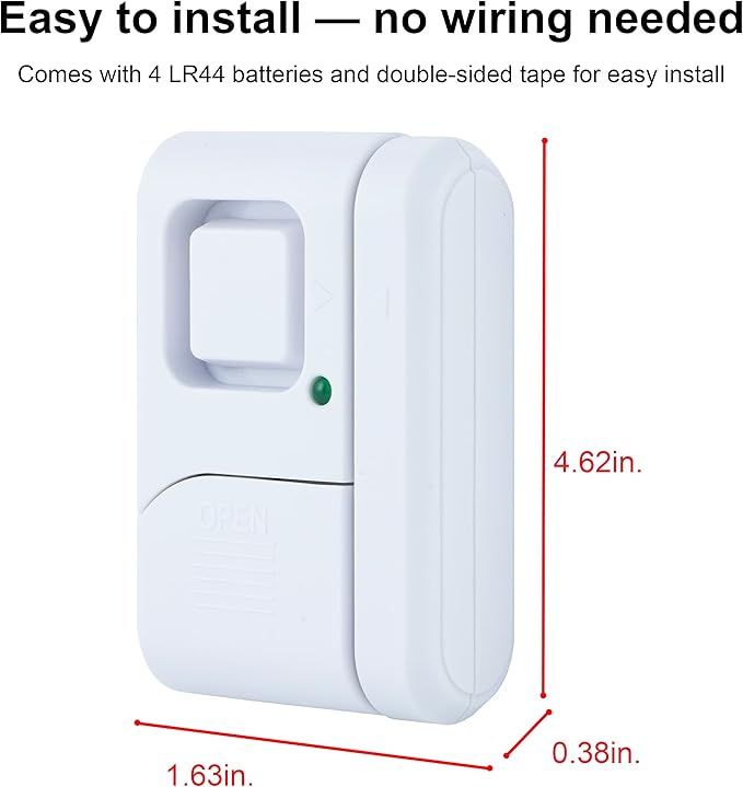 UltraPro Personal Security Window and Door Alarm, 5 Pack, DIY Protection, Burglar Alert, Wireless Chime/Alarm, Easy Installation, Home Security, Ideal for Home, Garage, Apartment , White, 45987