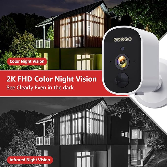 BOAVISION 2K Wireless Security Camera for Outdoor Home Security, AI Motion Detection, Color Night Vision, Spotlight, Waterproof, Battery Powered, Magnetic Mount, Cloud & SD Storage