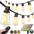 addlon 102FT(96+6) Solar String Lights Outdoor Waterproof with Remote, 30+2 LED Shatterproof Bulbs, Dimmable & Timable, Solar Lights Outdoor, Patio Lights for Garden, Backyard, Party, Camping Decor
