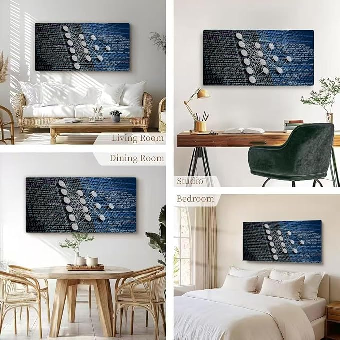 Wibinuki Wall Art Wall Decor Wall Paintings AI(Artificial Intelligence) for Living Room Bedroom Bathroom Home Decor Can Be Hung Directly 20"x 40"