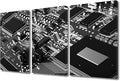 TUMOVO CPU Concept Poster Canvas Wall Art Computer Processors CPU Pictures Black and White Wall Art 3 Panel Motherboard Digital Chip Office Wall Posters and Prints Framed Ready to Hang(24" Wx36 H)