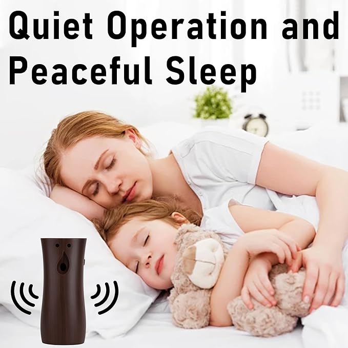 Automatic Air Freshener Spray Dispenser (2-pack), Wall Mounted or Freestanding Sprayer Holder, Multiple Time Settings, Commercial and Home Use in Bathrooms, Offices, Living Rooms, etc (Wood, 1121)