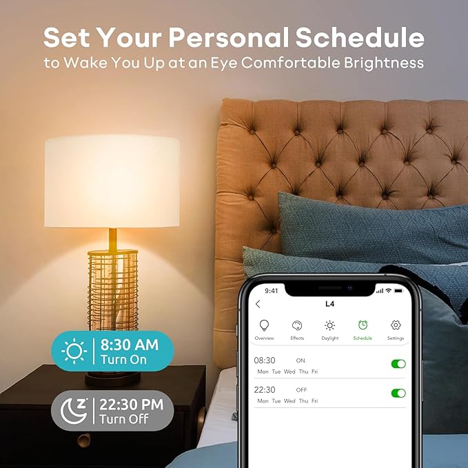 VOCOlinc Smart Light Bulb Works with Apple Homekit, Alexa, Google Home, Full Color Changing WiFi LED Bulbs, 850 Lumens Dimmable Multicolor 2200K-7000K, A21, 9.5W, 4 Pack