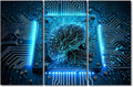 AI Wall Art Artificial Intelligence Pictures Print On Canvas Wall Art Future Technology Artwork Modern Home Decoration for Living Room Framed Gallery-Wrapped Ready to Hang, 42" Wx28 H
