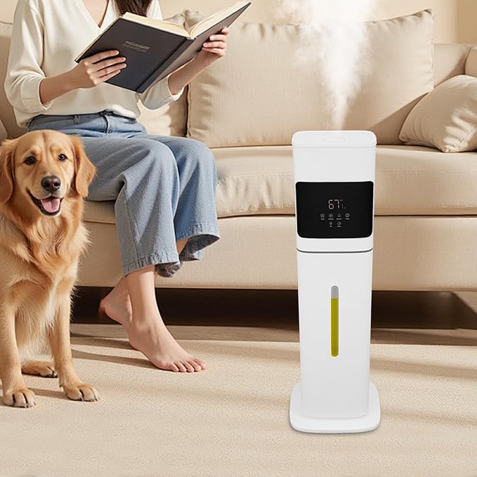 8L Smart Humidifier for Bedroom Large Room, Ultrasonic Humidifier with Remote Control Timer and Humidity Settings, Essential Oil Tray and Quiet Operation for Home Office