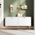 GAOMON Modern Fluted Shoe Storage Bench – 42 Inch Compact Wooden Entryway Cabinet with Spacious Storage, Comfortable Seating for Hallway, Foyer, Mudroom, Front Door