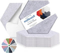 Mollywell Hexagon Acoustic Panels 14x12 - Reduce Echo & Reverb, Noise Blocking Wall Tiles for Home Office & Recording Studio, Silver Gray Sound Absorbing Panels