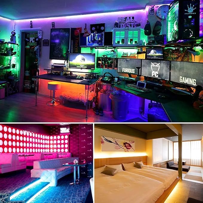 110V 8 Colors RGB Dimmable Strip Light Outdoor 131.2ft 40m Rope Lighting Kit Indoor Waterproof IP65 Connectable Flexible for Christmas Bar Boat Parties Landscape Decoration