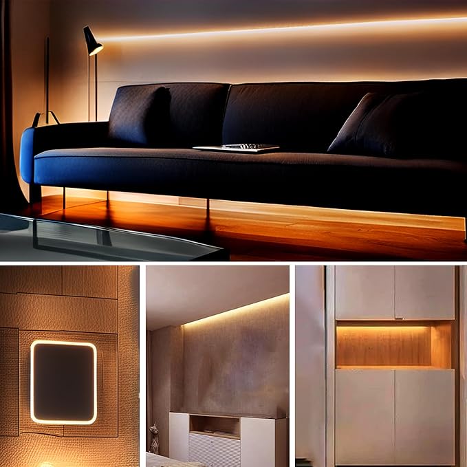 5V USB COB LED Strip Lights,9.84FT/3M,Warm White 3000K,320LEDs/M,8mm Width,Not Waterproof IP20,1M USB Cable,Flexible LED Tape Light for DIY Home Indoor Decoration