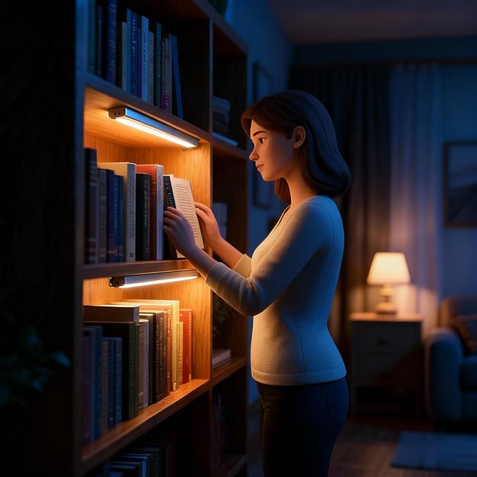 Under Cabinet Lights Color Changing,2 Pack Magnetic Dimmable Closet Lights,USB Rechargeable Wireless LED Shop Light,LED Motion Sensor Light Indoor, Ideal for Kitchen, Bookshelf Other Indoor Spaces