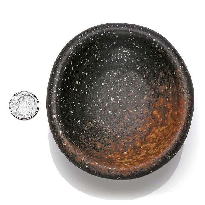 Top Plaza Lava Rock Gemstone Aromatherapy Essential Oil Diffuser Set - Oval Shape Ceramic Incense Burner/Ware/Holder/Bowl with 14Pcs Heart Lava Stone Beads