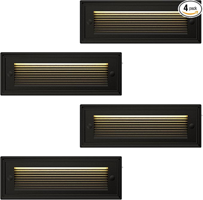 9 Inch Low Voltage Outdoor Step Lights, 12V 5W LED Stair Light Indoor & Outdoor, 3CCT 3000K/4000K/6500K, IP65 Waterproof Step Light for Landscape Lighting, Stair, Deck, Pathway, Walkway, Pack of 4