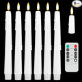 Dripless Flameless Taper Candles 9.6", Battery Operated LED Candles with Remote and Timer, Unique Candlesticks with 3D Flame for Wedding Decor, 6 Pack White