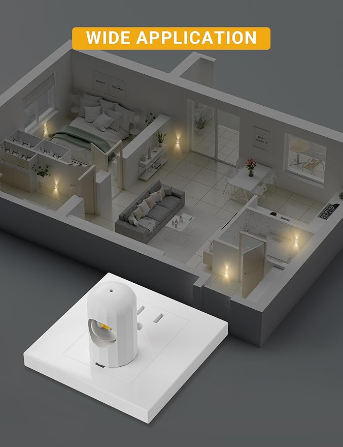 6 Pack Mini LED Night Light Plug in Wall - Dusk to Dawn Auto On/Off, 4000K Cool White 100 Lumen, 360° Adjustable Lighting for Bedroom, Bathroom, Stairs, Kids Room, Hallwayay