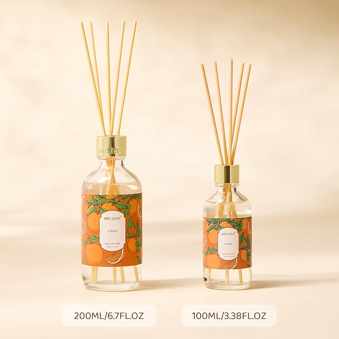 Airkeep Reed Diffuser Oil Set with Reed Sticks,Vanilla Aromatherapy Oil Scent Diffuser for Home Office Bathroom Decoration Perfume and Gifts 3.38 oz/100ml