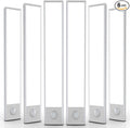 6 Pack Under Cabinet Lighting Wireless, 68 LED Rechargeable Battery Motion Sensor Light Indoor, Stick On Magnetic Closet Lights, Under Counter Lights for Kitchen, Stairs, White 16 in