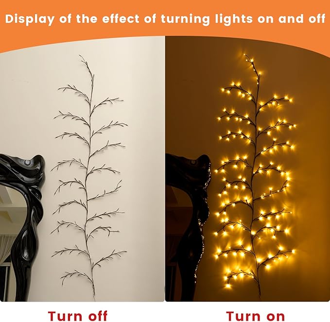 Enchanted Willow Vine Lights with Remote, 18 Branches 144 LEDs Lighted Willow Vine for Wall Decor, Indoor Christmas Swags Decorations for Bedroom, Living Room & Home Decor