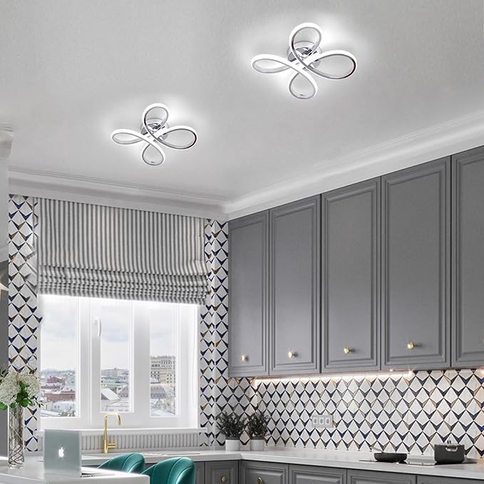 ADISUN Modern LED Ceiling Light, 6000K Semi Flush Mount Ceiling Light Fixture, Modern Lamp for Hallway Bedroom Corridor Aisle Bathroom(L14.56*W14.56*H2.4)