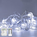 Metaku Outdoor String Lights Battery Operated 16.4ft 50LED Fairy Lights with Remote Waterproof Indoor Outdoor Hanging Globe Decorative for Patio Gazebo Bistro Garden Balcony