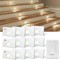 LED Step Lights Indoor Motion Sensor, 4W 300LM 0%-100% Stepless Dimmable 120V Hardwired Stair Lights Outdoor, IP65 Waterproof, 5CCT Staircase Lighting, 2700K/3000K/4000K/5000K/6500K, ETL, 12 Pack