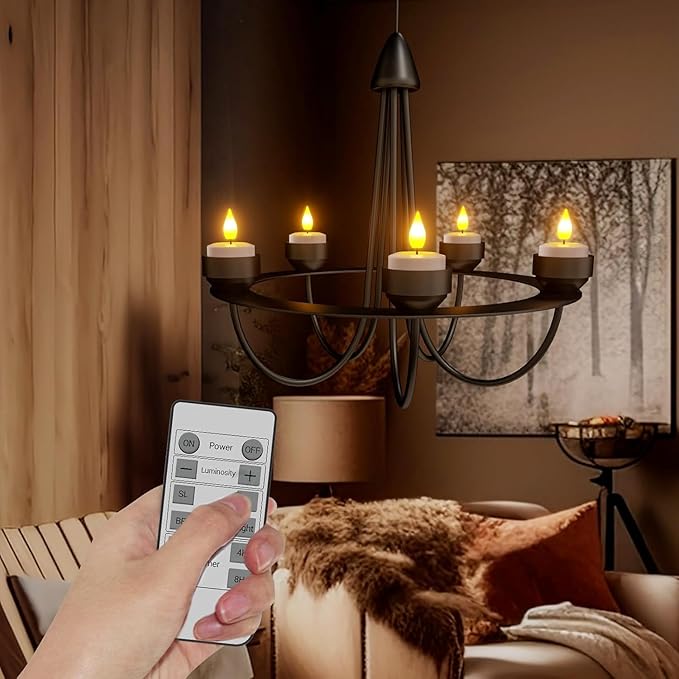 SoulBay Rechargeable Tea Lights with Remote, 6pcs LED Electric Flameless Flickering Candles with Timer & USB Cable for Home Lantern Table Party Bedroom Holiday Decorations, No Battery Needed