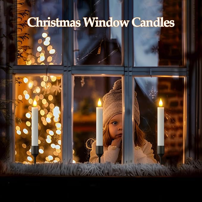 PChero 10 Pcs Rechargeable Flameless Taper Candles with Charging Station, 6.7" LED Candles with Remote & Timer, Battery Operated Flickering Tapered Candlesticks for Window Wedding Christmas Home Decor