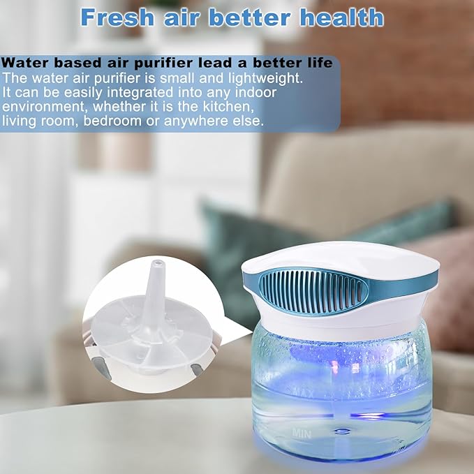 Water Air Purifiers for Home, Air Washer Aroma Diffuser, Rainbow Air Purifier, Air Washer Humidifier, Essential Oils Aroma Fresher With Night light for Home, Office, Bedroom