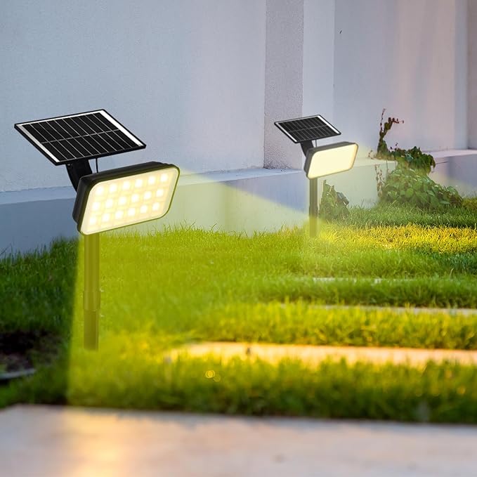 Solar Spot Lights Outdoor, 72 LEDs Landscape Lighting with 3 Lighting Modes and Auto On/Off, 360° Adjustable IP65 Waterproof Solar Powered Landscape Lights for Yard, Garden, Pathway, 4 Pack